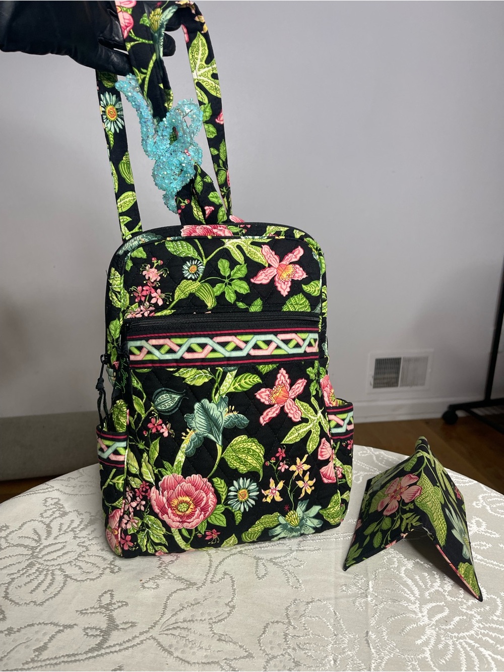 VINTAGE VERA BRADLEY "BOTANICA" SET with backpack and notebook cover
